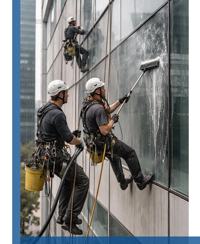 Профессиональная высотная мойка фасадов зданий в Мурманске