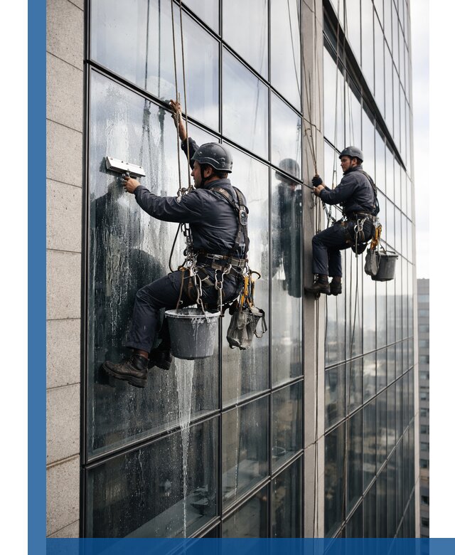 Профессиональная мойка стеклянных фасадов зданий в Мурманске