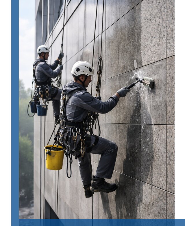 Профессиональная мойка фасада из керамогранита в Мурманске