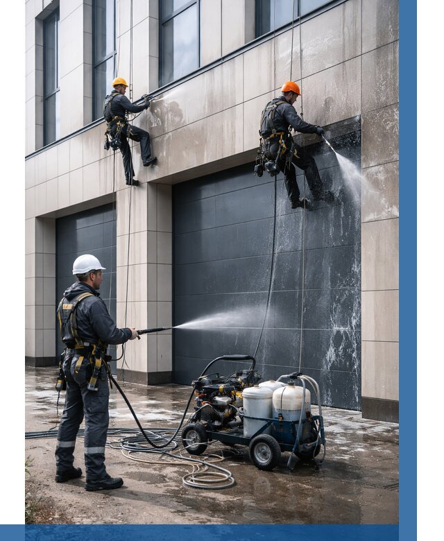 Послестроительная мойка фасада в Мурманске от 308 р. | ВЫСОТНИК-Мрм