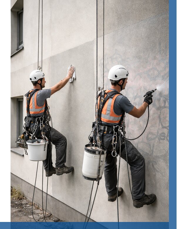 Антиграффити покрытие фасада в Мурманске от 617 р. | ВЫСОТНИК-Мрм