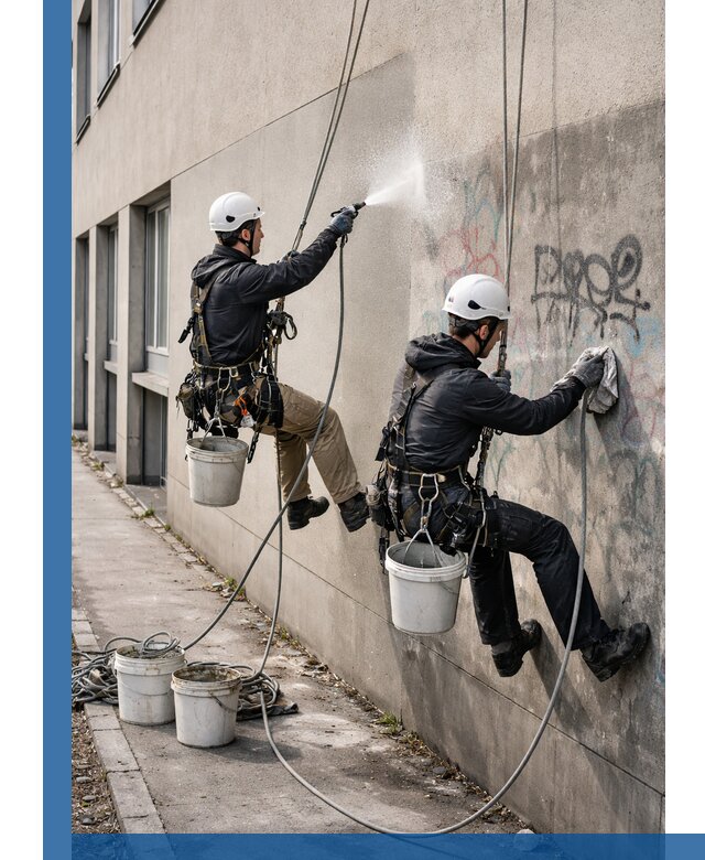 Антиграффити покрытие фасада с защитой от надписей в Мурманске