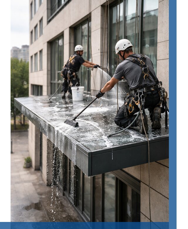 Мойка козырьков и навесов в Мурманске от 3599 р. | ВЫСОТНИК-Мрм