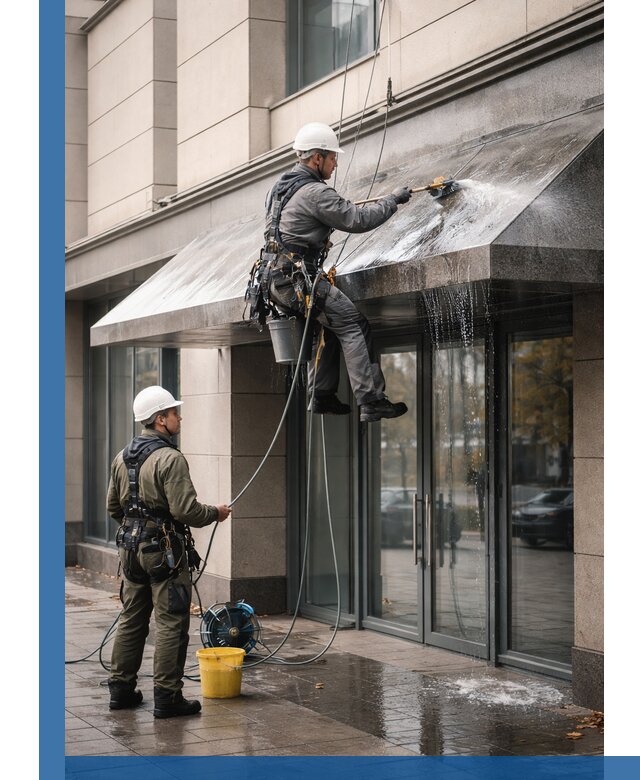 Профессиональная мойка козырьков и навесов в Мурманске