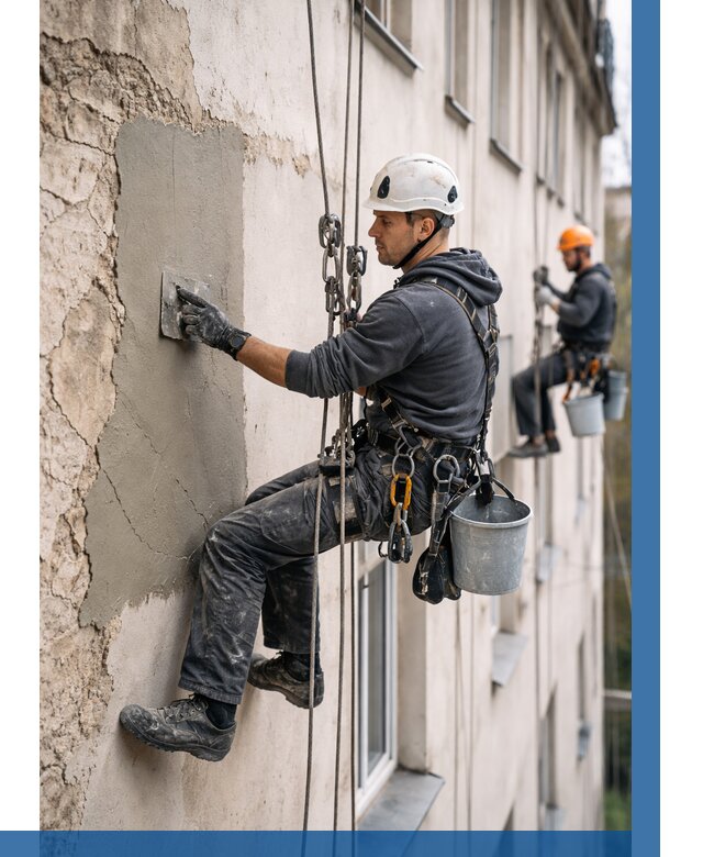 Восстановление штукатурки фасада в Мурманске от 1234 р. | ВЫСОТНИК-Мрм