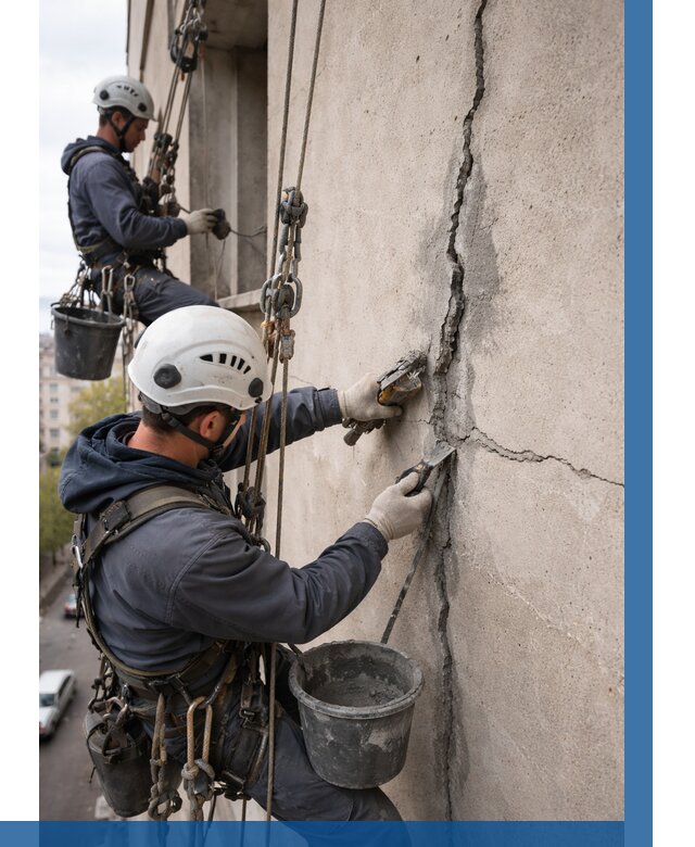 Заделка трещин на фасаде в Мурманске от 925 р. | ВЫСОТНИК-Мрм