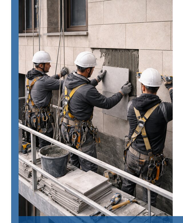 Ремонт облицовки фасада плиткой в Мурманске с гарантией