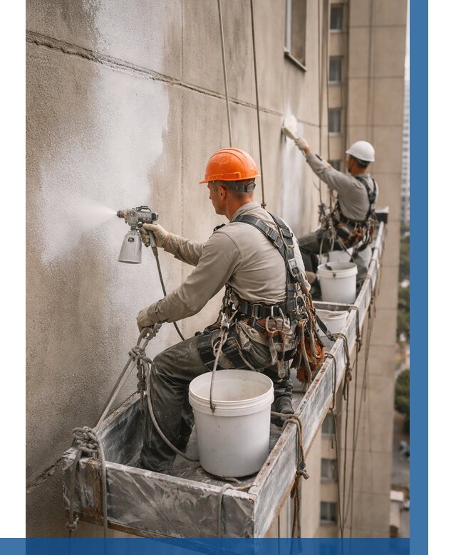 Грунтовка фасада на высоте в Мурманске от 123 р. | ВЫСОТНИК-Мрм