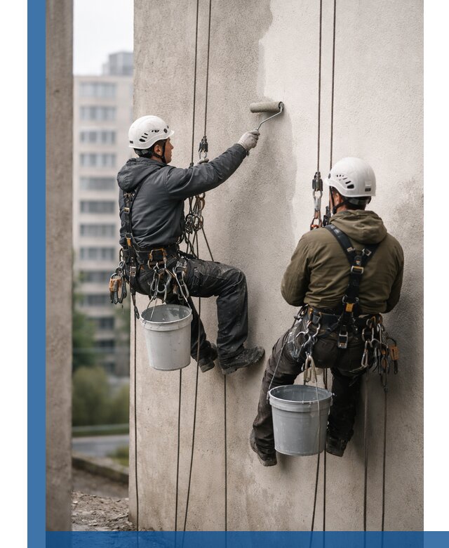 Покраска фасадов высотными альпинистами в Мурманске с гарантией