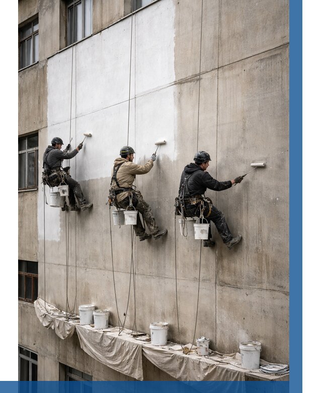 Покраска бетонного фасада в Мурманске от 360 р за м2 | ВЫСОТНИК-Мрм