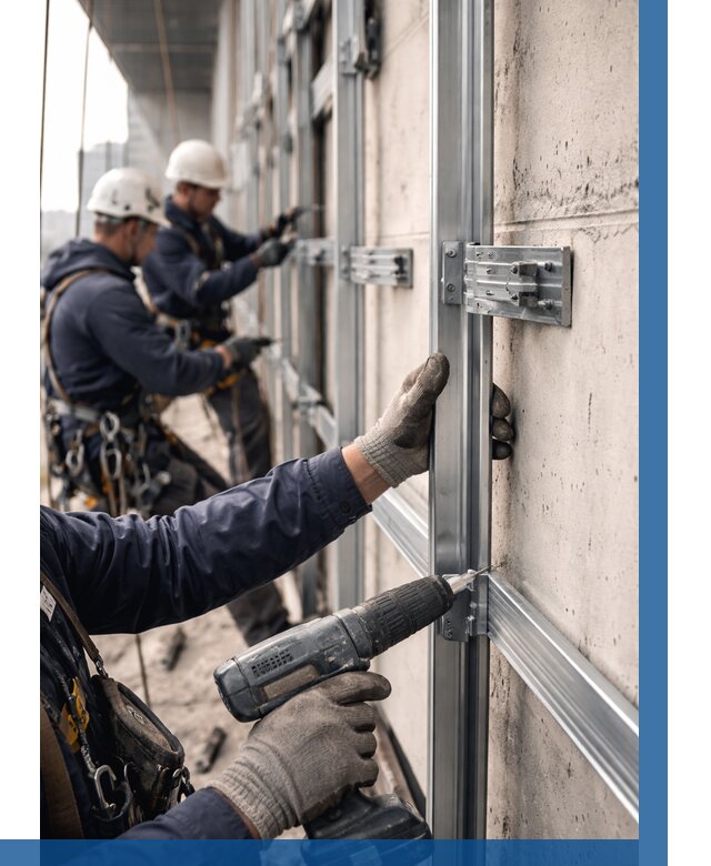 Монтаж подсистемы вентфасада в Мурманске от 874 р. | ВЫСОТНИК-Мрм