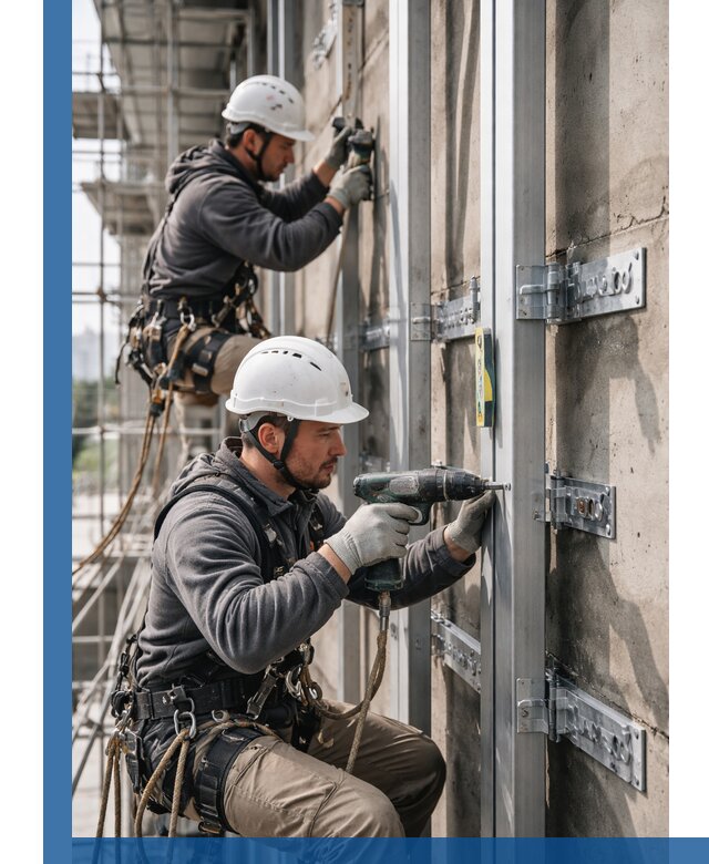 Монтаж и крепление подсистемы вентфасада в Мурманске