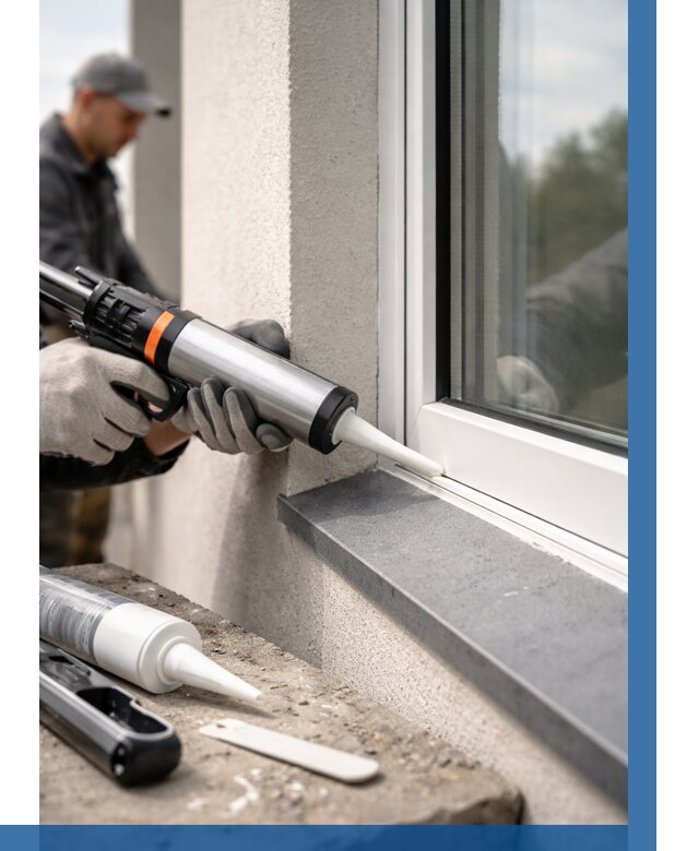 Герметизация монтажных швов окон в Мурманске от 668 р. | ВЫСОТНИК-Мрм