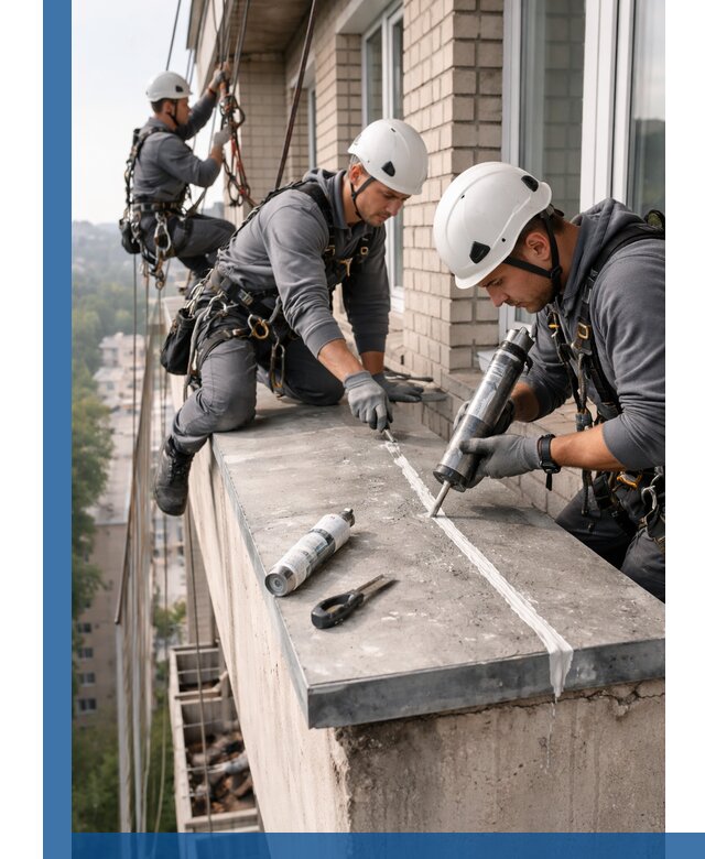 Герметизация балконного козырька в Мурманске профессионально