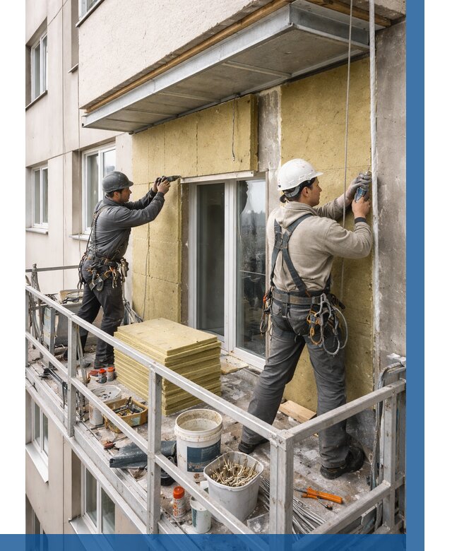 Утепление балкона снаружи в Мурманске от 1645 р. под ключ ВЫСОТНИК-Мрм