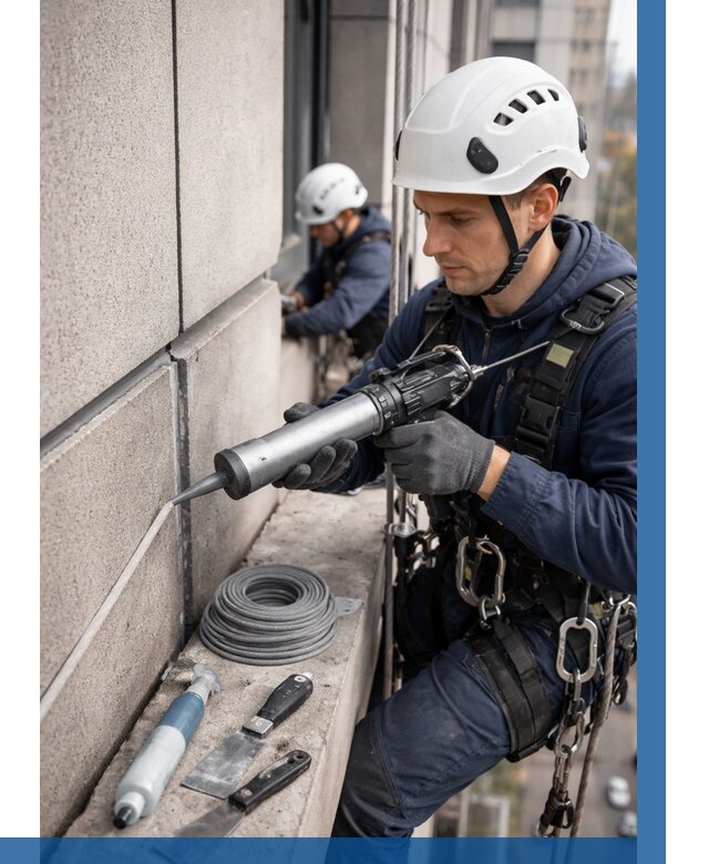 Герметизация деформационных швов фасада в Мурманске от 720 | ВЫСОТНИК-Мрм