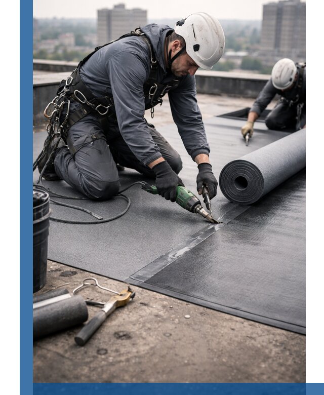 Ремонт мягкой кровли в Мурманске с выездом промальпинистов