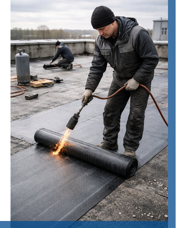 Ремонт наплавляемой кровли в Мурманске от 720 р. | ВЫСОТНИК-Мрм