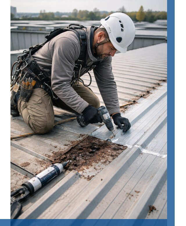 Ремонт профнастила на кровле в Мурманске от 720 р. | ВЫСОТНИК-Мрм