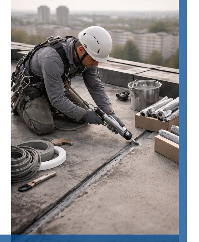 Герметизация швов кровли в Мурманске от 463 р./м2 | ВЫСОТНИК-Мрм