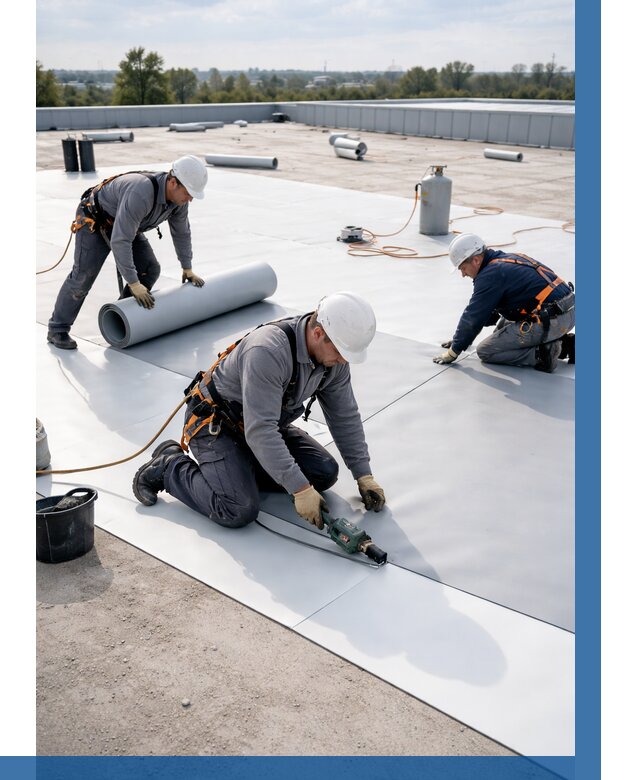 Монтаж мембранной кровли под ключ в Мурманске от 1234 р. | ВЫСОТНИК-Мрм