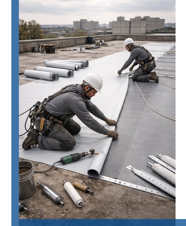 Монтаж мембранной кровли в Мурманске для промышленных зданий