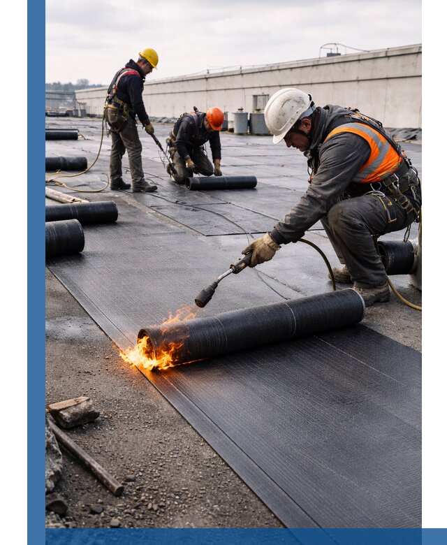 Монтаж наплавляемой кровли в Мурманске профессионально