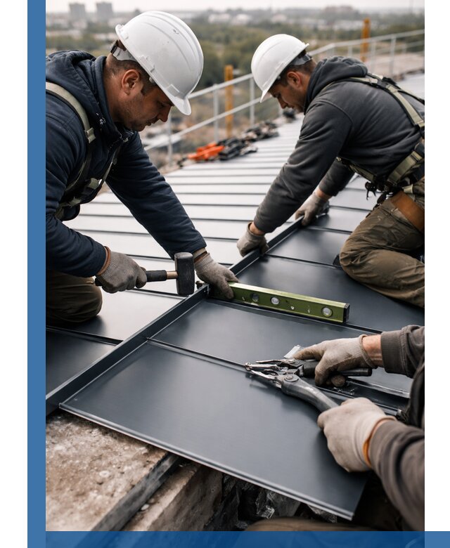 Монтаж фальцевой кровли в Мурманске для промышленных зданий