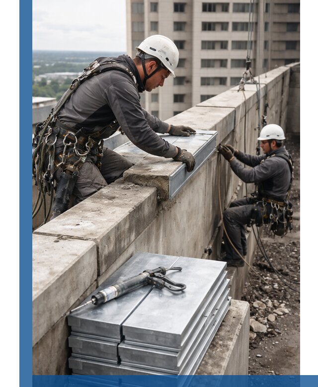 Замена парапетных крышек и установка новых в Мурманске