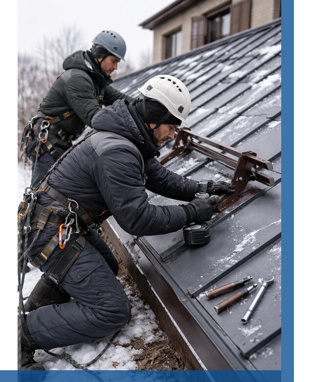 Монтаж снегозадержателей в Мурманске от 463 р. | ВЫСОТНИК-Мрм