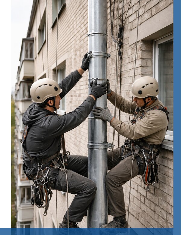 Замена водосточных труб в Мурманске от 6683 р. | ВЫСОТНИК-Мрм