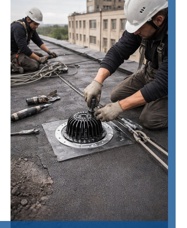 Установка водосточных воронок в Мурманске цена от 3599 р. | ВЫСОТНИК-Мрм