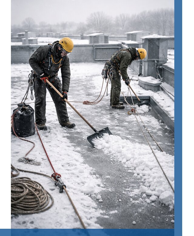 Очистка крыши от снега в Мурманске от 7712 р. | ВЫСОТНИК-Мрм