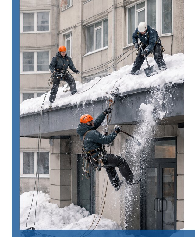 Безопасная очистка навесов от снега в Мурманске круглогодично