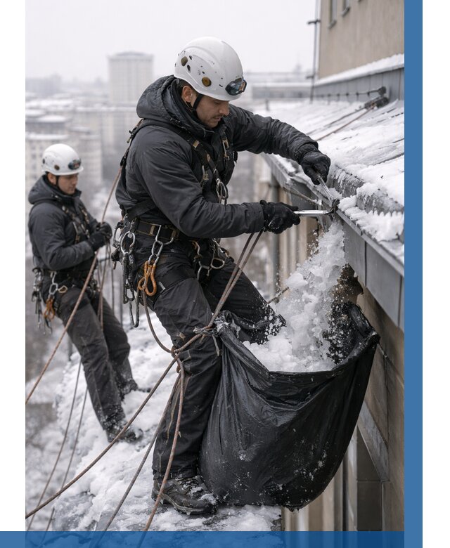 Аварийная очистка крыши в Мурманске под ключ от 308 р. | ВЫСОТНИК-Мрм