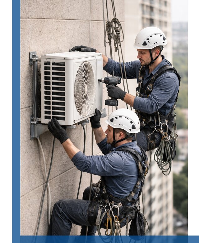 Монтаж внешнего блока кондиционера в Мурманске установка и крепление