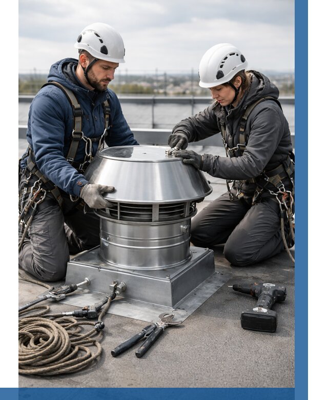 Установка дефлекторов на кровле в Мурманске от 4627 р. | ВЫСОТНИК-Мрм