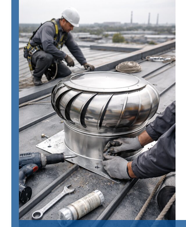 Установка дефлекторов на кровле в Мурманске профессионально