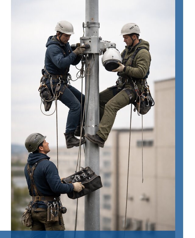 Установка видеокамер на мачте в Мурманске от 8740 р. | ВЫСОТНИК-Мрм