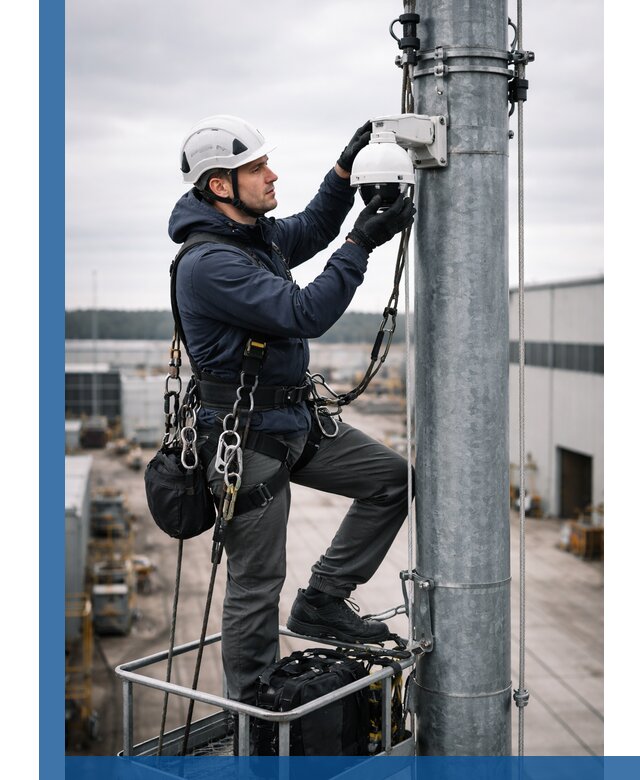 Профессиональная установка видеокамер на мачте в Мурманске