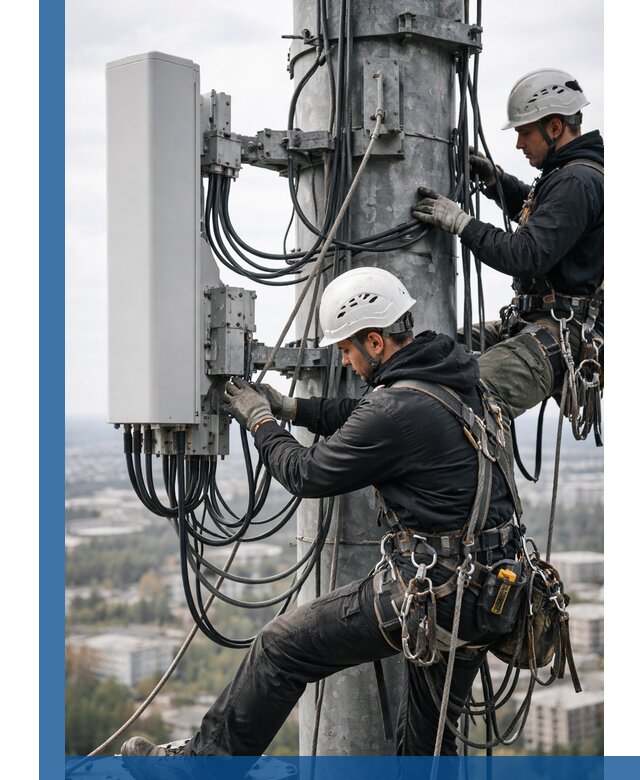 Монтаж оборудования связи на мачте в Мурманске с пусконаладкой