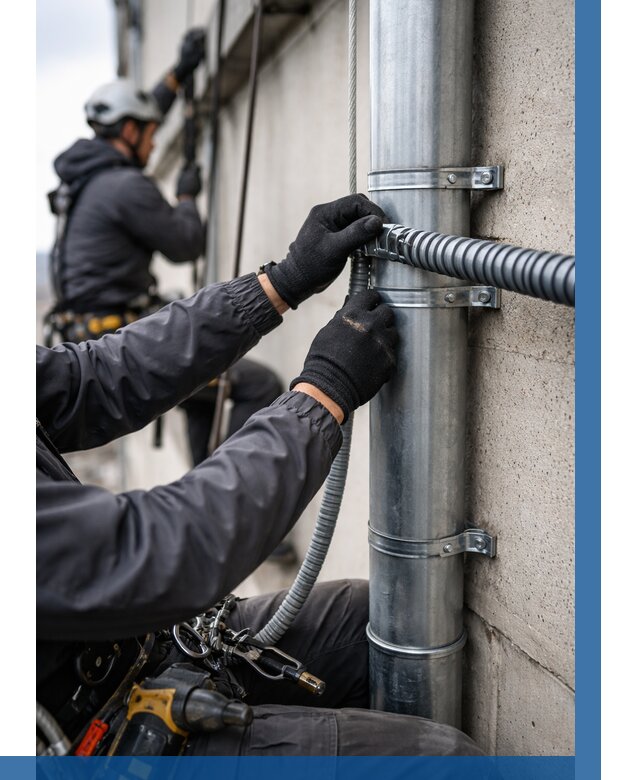 Монтаж гофры для кабеля в Мурманске от 308 р. | ВЫСОТНИК-Мрм