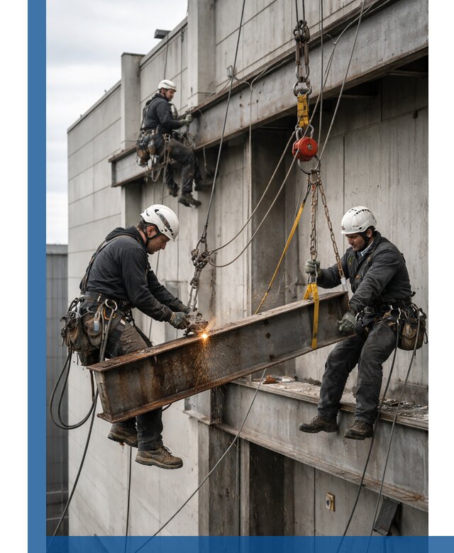 Демонтаж металлоконструкций на высоте в Мурманске под ключ