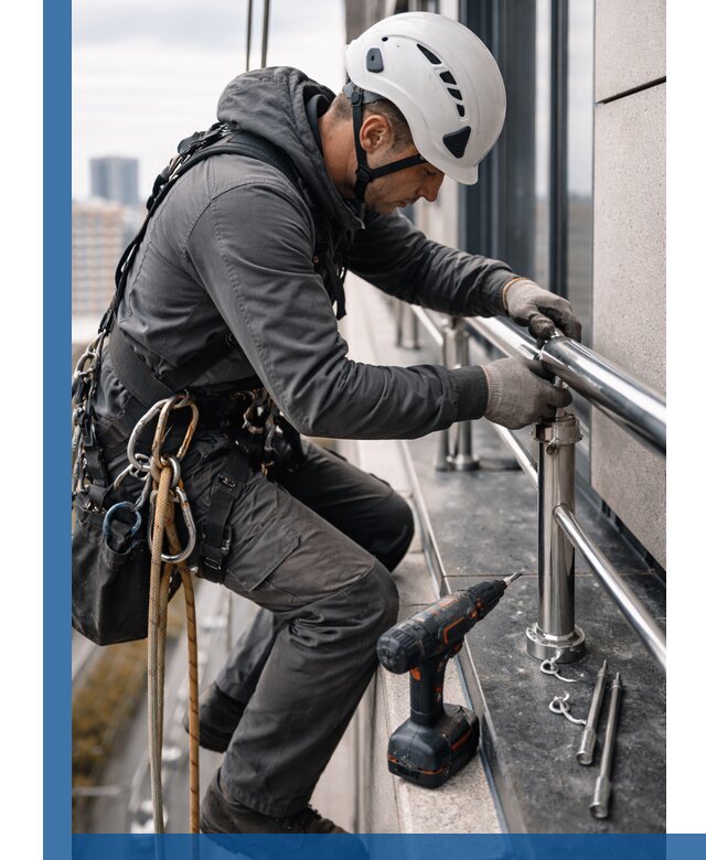 Монтаж ограждений на высоте в Мурманске для зданий и конструкций