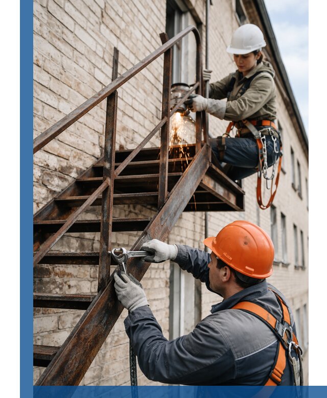 Ремонт и восстановление пожарных лестниц с выездом в Мурманске