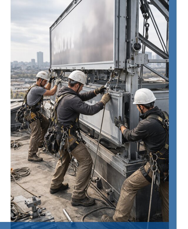 Монтаж крышной рекламной конструкции в Мурманске от 61692 р.|ВЫСОТНИК-Мрм