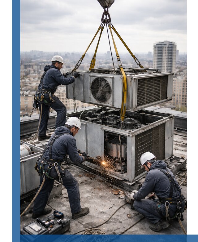 Демонтаж крышной установки в Мурманске любой сложности