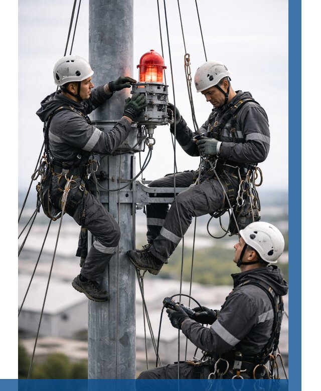 Монтаж заградительных огней в Мурманске от 8740 р. | ВЫСОТНИК-Мрм