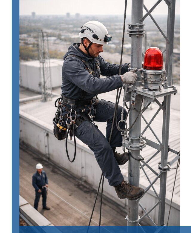 Монтаж заградительных огней и обслуживание объектов в Мурманске