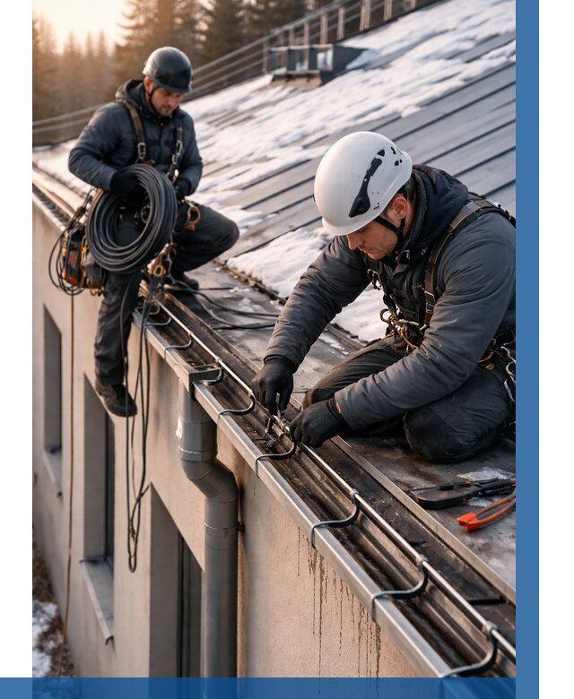 Монтаж греющего кабеля на кровле в Мурманске от 463 р. | ВЫСОТНИК-Мрм